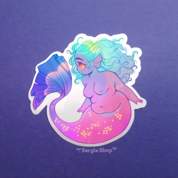 Cotton Candy Mermaid Sticker